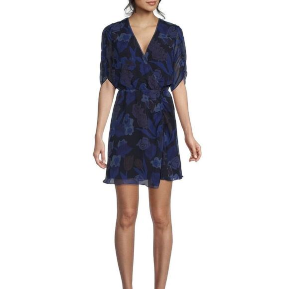 Ted Baker Juleah Ruched Sleeve Mini Dress Navy Blue Size 2 (US 6) NWT - Picture 7 of 8